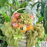 0109202636 - giỏ trái cây toen xanh bơ trung tính phù hợp mọi dịp biếu tặng