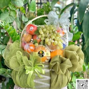 0109202636 - giỏ trái cây toen xanh bơ trung tính phù hợp mọi dịp biếu tặng