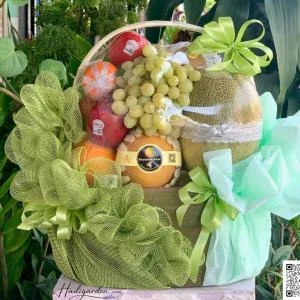 0109202637 - giỏ trái cây tone xanh bơ size trung full 2 mặt