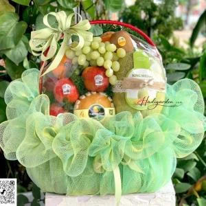 0109202638 - giỏ trái cây tone xanh bơ size đại