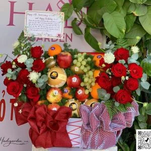 0109202615 - giỏ hoa trái cây sang trọng