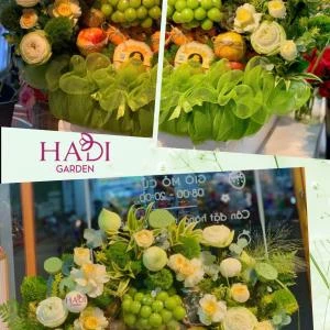 0109202632 - giỏ trái cây tone xanh bơ sang trọng - phù hợp mọi dịp lễ