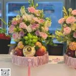 0109202643 - combo tháp hoa và trái cây cưới ( 2 hoa và 2 tháp trái )