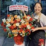 24082612 - giỏ hoa khai trương mix tulip rực rỡ