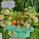 0109202628 - giỏ trái cây tơn xanh bơ sang trọng