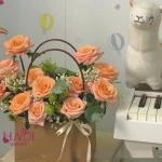 Giỏ hoa quai xách cầm tay dễ thương