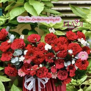 Hộp hoa tone đỏ khai trương sang trọng