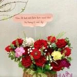 Giỏ hoa tone đỏ sinh nhật - khai trương