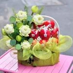 HD14 - Giỏ trái cây mix hoa tươi kính viếng giỗ