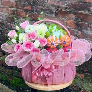 HD13 - Giỏ trái cây mix hoa tươi