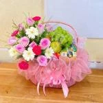 HD21 - Giỏ trái cây mix hoa tươi