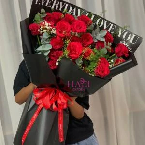 1809 - Bó hoa hồng đỏ Pháp