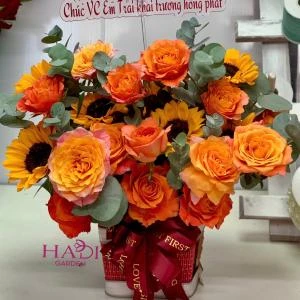 1809 - Giỏ hoa tone can spirit khai trương