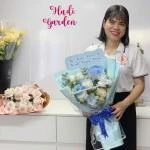 1809 - Bó hoa tone xanh sang trọng mix mẫu đơn và tanna