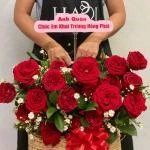 1809 - Giỏ hoa hồng đỏ ohara sinh nhật, khai trương