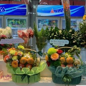 14112514 - Giỏ trái cây size lớn mix hoa