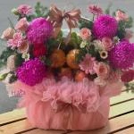 14112522 - Giỏ hoa mix trái cây hồng