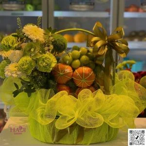 2511202 - Giỏ trái cây 2 mặt mix hoa wíky nhập