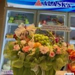 2511202507 - Giỏ trái cây 2 mặt mix hoa xanh mint