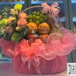 2511202513 - Giỏ trái cây 2 mặt mix hoa tone pastel