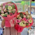 0112202504 - Bó hoa tone hồng ngọt ngào