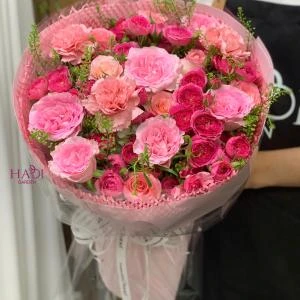 01122515 - Bó hoa tone hồng dịu dàng