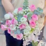 01012623 - Bó hoa cưới tone hồng
