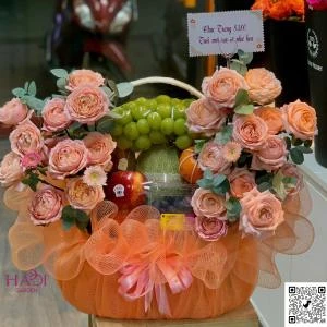 20012603 - giỏ trái cây full 2 mặt tone hồng pastel