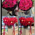 12022601 - Bó hoa - hộp hoa pinkploy hồng