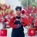 23022613 - hoa khai trương đào đông hiện đại