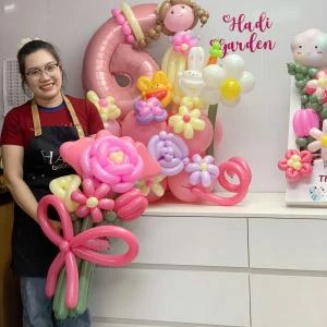 21012625 - combo bó hoa bóng và bóng số tuổi