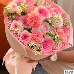 24022609 - bó hoa tone hồng pastel siêu hottrend