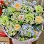 24022613 - bó hoa tone xanh bơ pastel