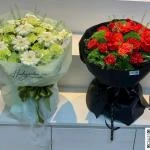 43202601 - Bó Hoa Wisky xanh mix hồng đỏ