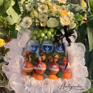 07042519 - giỏ trái cây 1 mặt 4 tầng kính viếng