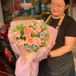 26042602 - bó hoa tone hồng julibee mix lam tinh