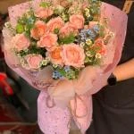 26042602 - bó hoa tone hồng julibee mix lam tinh