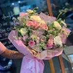 26042619 - Bó hồng mix ly kép và lam tinh