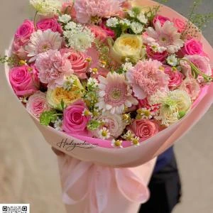 26042621 - bó hoa tone hồng pastel