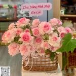 05092607 - giỏ hoa tone hồng