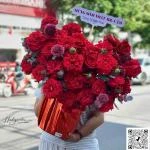 24082603 - Giỏ hoa tone đỏ rực rỡ khai trương