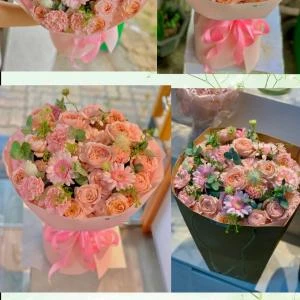 17072616 - Bó hoa julibee mix phăng hồng